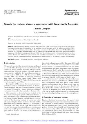Search for Meteor Showers Associated with Near-Earth Asteroids