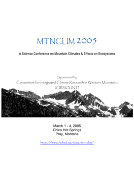 Mtnclim 2005 Program Book