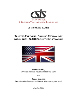 Trusted Partners : Sharing Technology Within the U.S