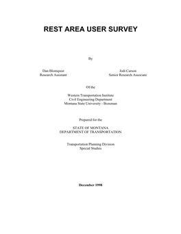 Rest Area User Survey