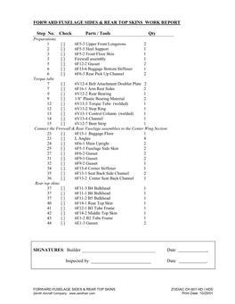 Fwd-Fuse Sides and Rear Top Skins.Doc