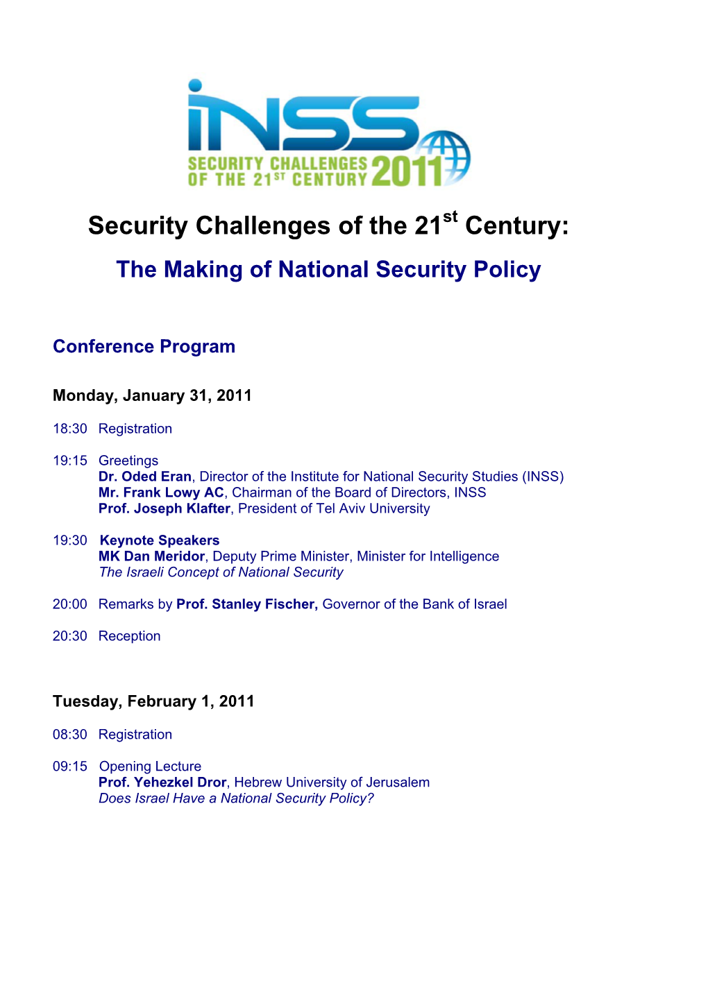 Security Challenges of the 21 Century