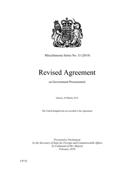 Revised Agreement on Government Procurement*