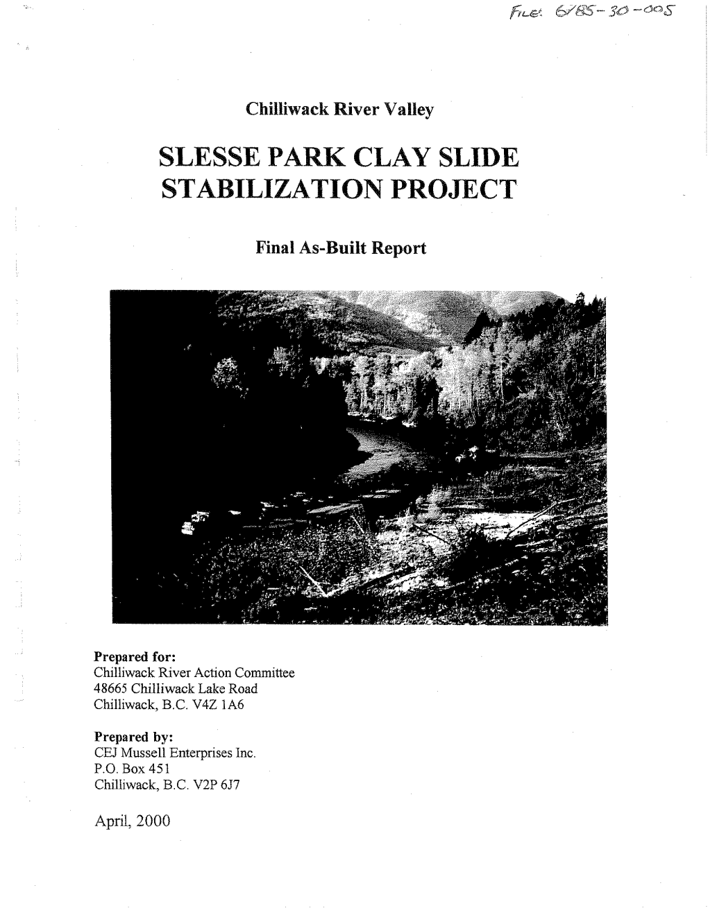 Slesse Park Clay Slide Stabilization Project