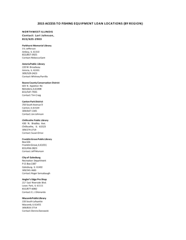 2015 Access to Fishing Equipment Loan Locations (By Region)