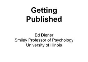 Ed Diener Smiley Professor of Psychology University of Illinois Submission Suggestions