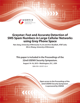 Fast and Accurate Detection of SMS Spam Numbers in Large
