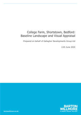 College Farm, Shortstown, Bedford: Baseline Landscape and Visual Appraisal
