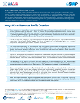 Kenya Water Resources Profile Overview