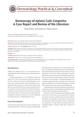 Dermoscopy of Aplasia Cutis Congenita: a Case Report and Review of the Literature