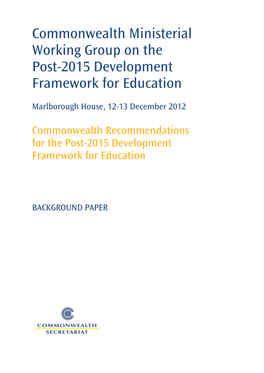 Post-2015 Ministerial Working Group Commonwealth Keith Lewin FINAL