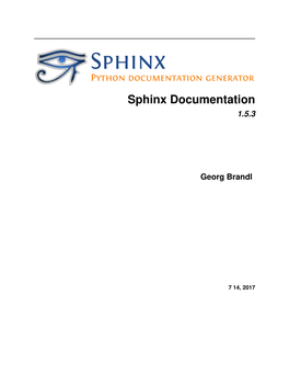 Sphinx Documentation 1.5.3