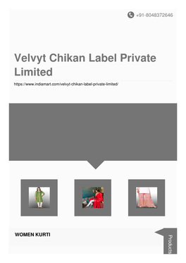 Velvyt Chikan Label Private Limited