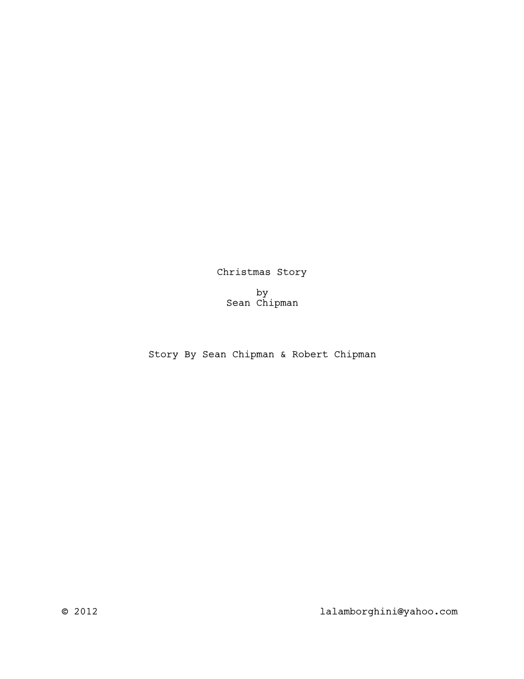 Christmas Story Finished Script