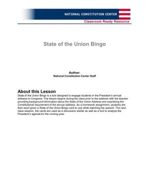 State of the Union Bingo