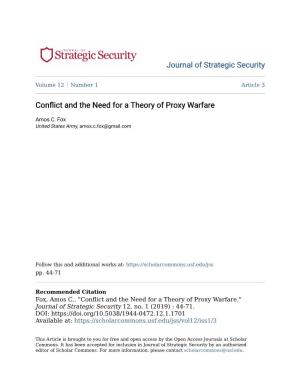 Conflict and the Need for a Theory of Proxy Warfare