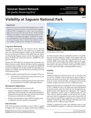 Visibility at Saguaro National Park NPS/A