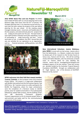 Naturefiji-Mareqetiviti Newsletter 12 March 2012 Page 2 Project Updates