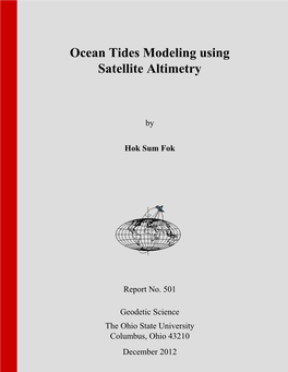 Ocean Tides Modeling Using Satellite Altimetry