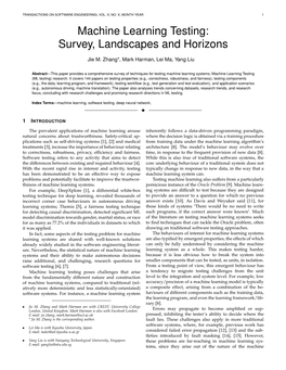 Machine Learning Testing: Survey, Landscapes and Horizons