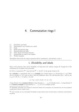 4. Commutative Rings I