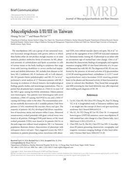 Mucolipidosis I/II/III in Taiwan