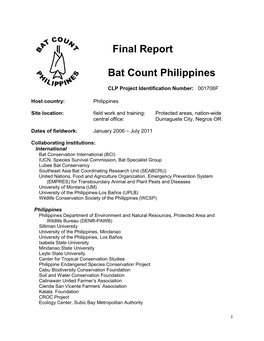 Final Report Bat Count Philippines