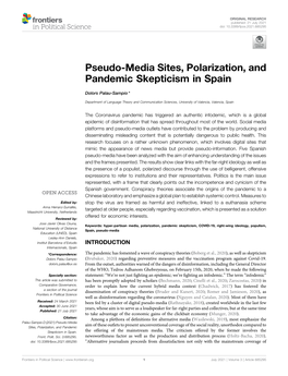 Pseudo-Media Sites, Polarization, and Pandemic Skepticism in Spain