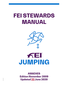 FEI Manual for Jumping Stewards-Annexes