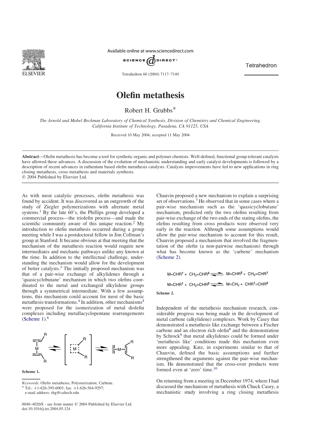 Olefin Metathesis