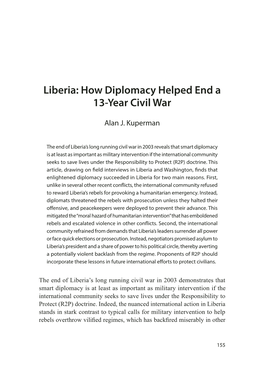 Liberia: How Diplomacy Helped End a 13-Year Civil War