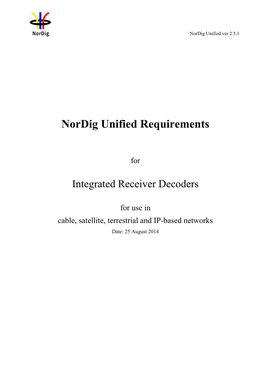 Nordig Unified Requirements