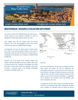 Mediterranean, Treasures & Civilisations with Ponant