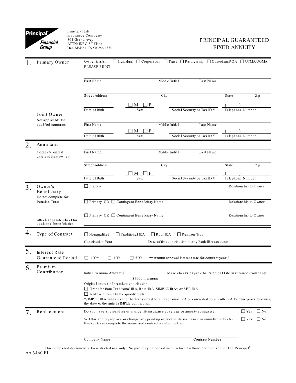 Principal Guaranteed Fixed Annuity