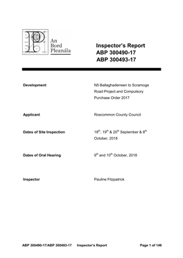 Inspector's Report ABP 300490-17 ABP 300493-17