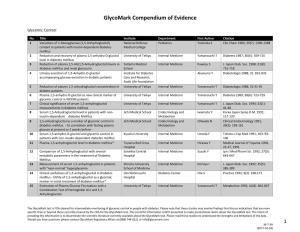 Glycomark Compendium of Evidence