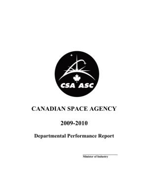 Canadian Space Agency 2009-2010