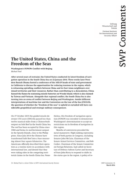 The United States, China and the Freedom of the Seas. Washington's