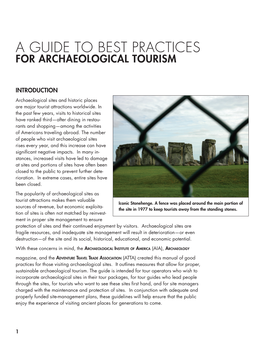 Guide to Best Practices for Archaeological Tourism