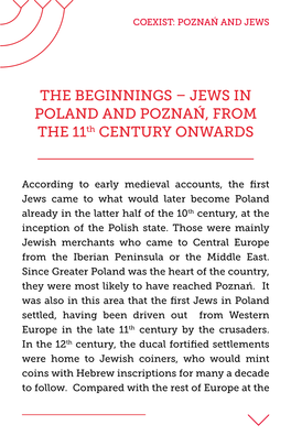 JEWS in POLAND and POZNAŃ, from the 11Th CENTURY ONWARDS