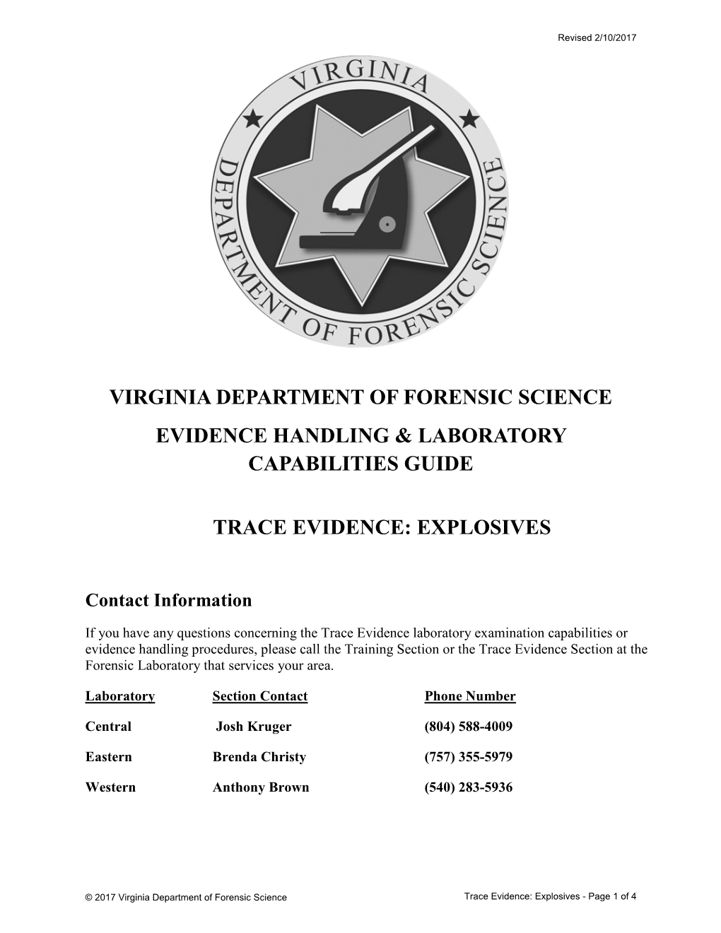 Trace Evidence – Explosives