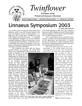 Twinflower Newsletter of the Friends of Linnaeus Arboretum