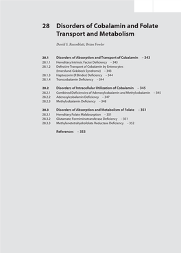 28 Disorders of Cobalamin and Folate Transport and Metabolism