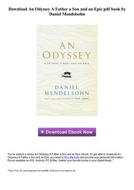 Download an Odyssey a Father a Son and an Epic Pdf Ebook by Daniel