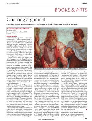 One Long Argument Revisiting Ancient Greek Debates About the Natural World Should Broaden Biologists’ Horizons