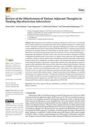 Review of the Effectiveness of Various Adjuvant Therapies in Treating Mycobacterium Tuberculosis
