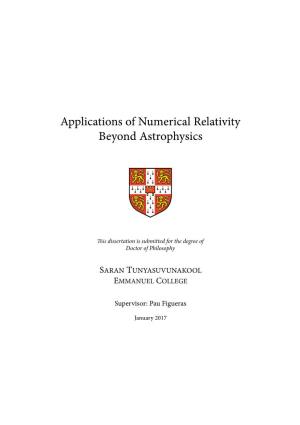 Applications of Numerical Relativity Beyond Astrophysics