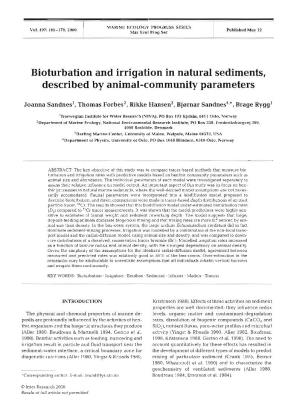 Bioturbation and Irrigation in Natural Sediments, Described by Animal-Community Parameters