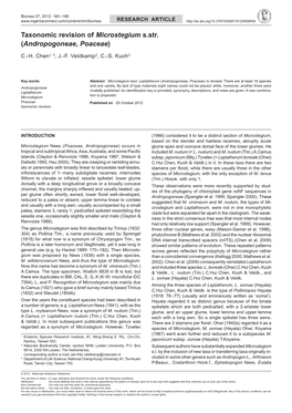 Taxonomic Revision of Microstegium S.Str. (Andropogoneae, Poaceae)