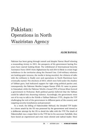 Pakistan: Operations in North Waziristan Agency, By